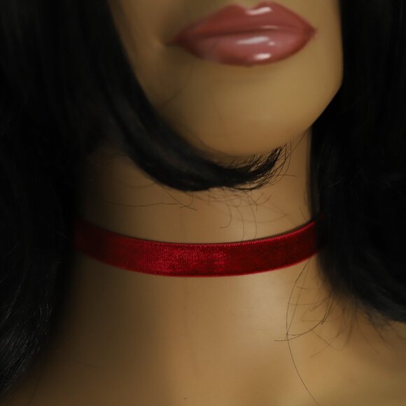Red Velvet Choker Japanese velvet Adjustable Necklace red Chokers (#58) - Picture 10 of 11